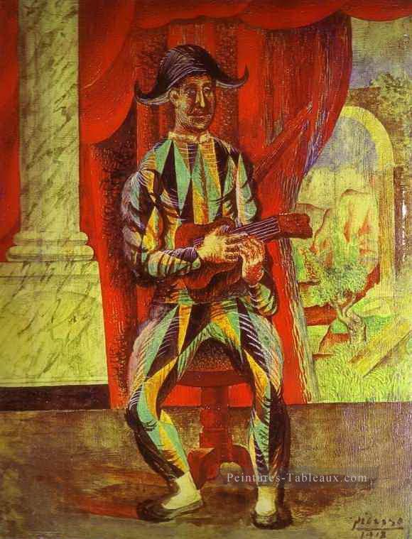 Arlequin avec une guitare 1917 cubiste Pablo Picasso Peintures à l'huile